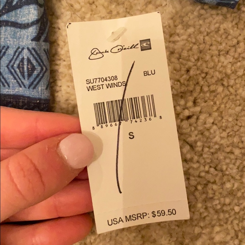 jack o’neill patterned blue button down - Picture 2 of 4